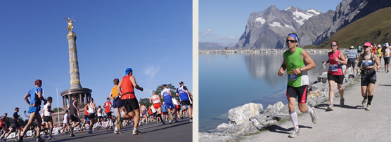 Links: Sieger Berlin-Marathon, rechts: Jungfrau-Marathon